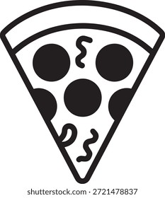 Pizza Slice Symbol Fast Food Symbol italienische Küche Pfefferoni Topping. Köstliches Essen Restaurant Speisekarte. Flache Vektorgrafik.