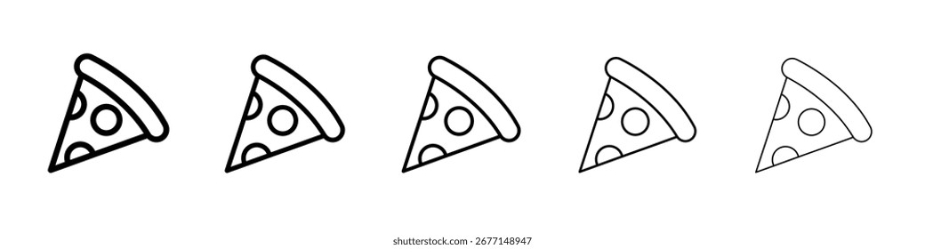 Logo de conjunto de ilustración plana de icono de rebanada de pizza