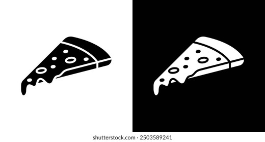 Pizzaschnittsymbol Flacher Vektorsatz, Umriss