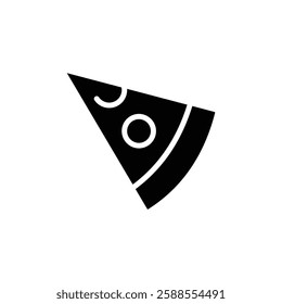 Pizza slice icon Flat vector set outline