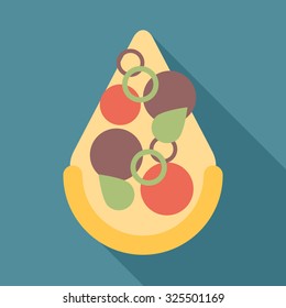 Pizza Slice Icon. flat vector