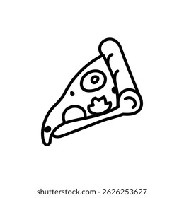 Pizza Slice Icon - hand drawn doodle style