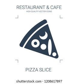 pizza slice icon. high quality filled pizza slice icon on white background. from restaurant cafe collection flat trendy vector pizza slice symbol. use for web and mobile