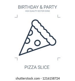 pizza slice icon. high quality line pizza slice icon on white background. from birthday party collection flat trendy vector pizza slice symbol. use for web and mobile