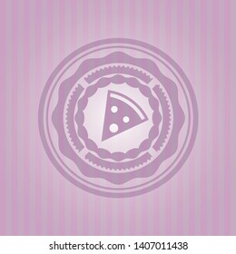 pizza slice icon inside badge with pink background