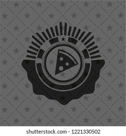 pizza slice icon inside dark badge