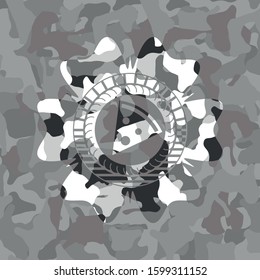 pizza slice icon inside grey camo texture