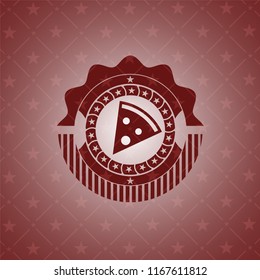 pizza slice icon inside red icon or emblem