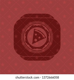 pizza slice icon inside red emblem