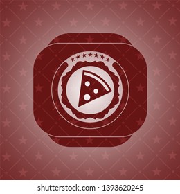 pizza slice icon inside red icon or emblem