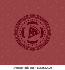 pizza slice icon inside red emblem
