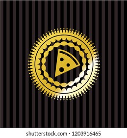 pizza slice icon inside shiny badge