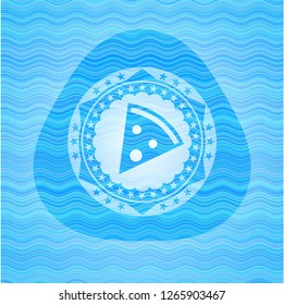 pizza slice icon inside water badge.