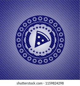 pizza slice icon with jean texture