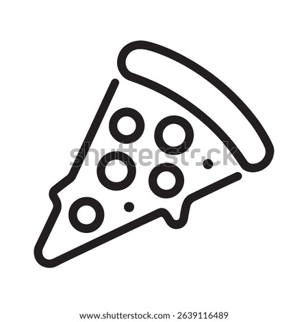Pizza Slice Icon | Line Art Vector for Food and Restaurant Design