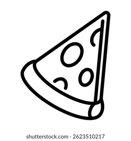 Pizza Slice Icon Line for Birthday Party and Celebration Moments with Friends