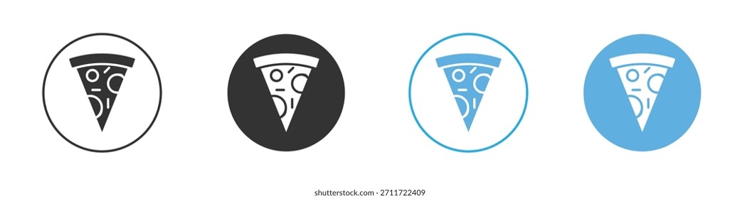Pizza slice icon Logo Template Design set