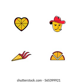 Pizza Slice Icon Logo Vector Set Element