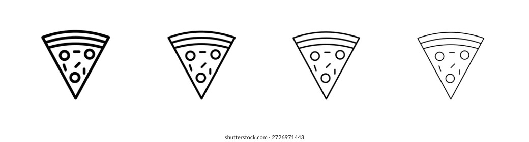 Ícone de fatia Pizza em estilo moderno de linha de traçado. Vetor 10 eps