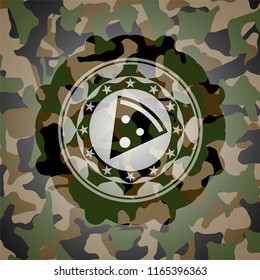 pizza slice icon on camo texture