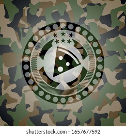 pizza slice icon on camo texture