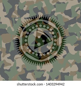 pizza slice icon on camouflage texture