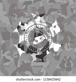 pizza slice icon on grey camo pattern