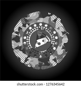 pizza slice icon on grey camo pattern