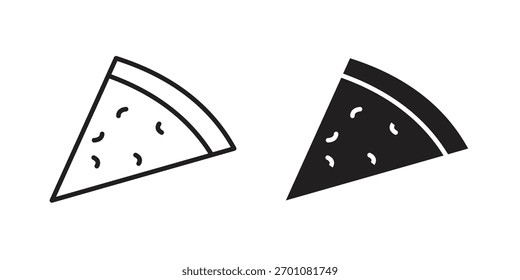 Pizzaschnitt Symbol Umriss Konzeptsymbol mit editierbarem Strich auf Weiß