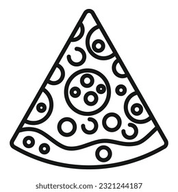 Pizza slice icon outline vector. Fast food. Bag delivery