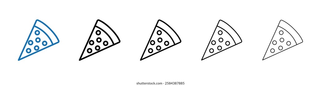 Pizza slice icon Outline vector logo for web ui