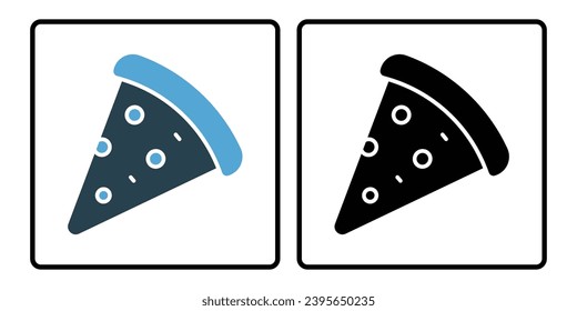 pizza slice icon. icon related to food. solid icon style, duo tone. simple vector design editable