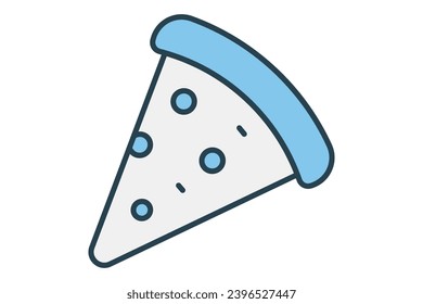 pizza slice icon. icon related to food. flat line icon style. simple vector design editable