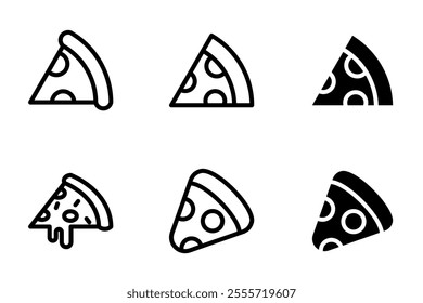 pizza slice icon set collection
