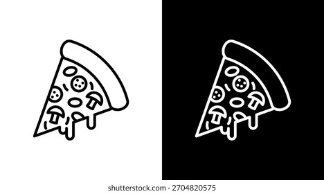 Pizza Slice With Icon Set Design