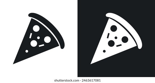 Pizza slice icon set. Icons for Italian cheese and pepperoni pizza slices.