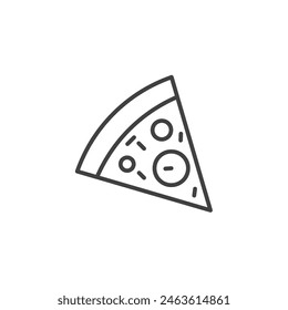 Pizza slice icon set. Italian cheese and pepperoni pizza vector icons.