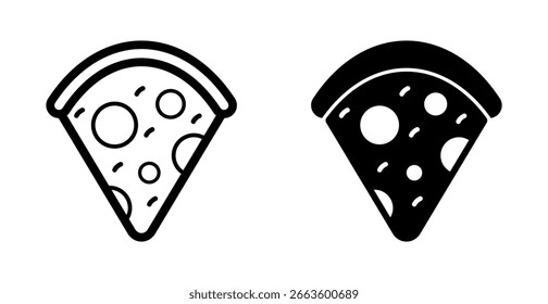 Icono de rebanada de pizza sobre fondo blanco. Diseño plano. Ilustración vectorial