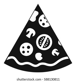 Pizza slice icon. Simple illustration of pizza slice vector icon for web