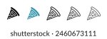 Pizza slice icon suite. Iconic cheese and mushroom pizza slice for UI designs.