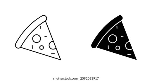 Pizza slice icon symbol collection on white background.