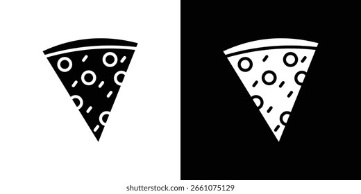 Pizza slice icon symbol collection. Flat vector stock illustration.
