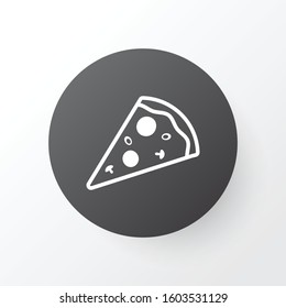 Pizza slice icon symbol. Premium quality isolated sliced pizza element in trendy style.