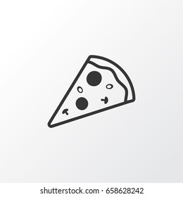 Pizza Slice Icon Symbol. Premium Quality Isolated Sliced Pizza Element In Trendy Style.