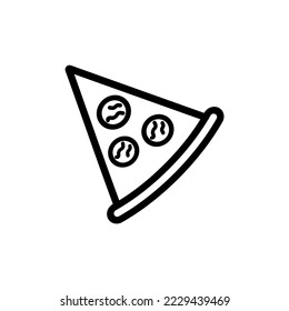 Pizza slice icon thin line for web and mobile, modern minimalistic flat design. Vector illustration