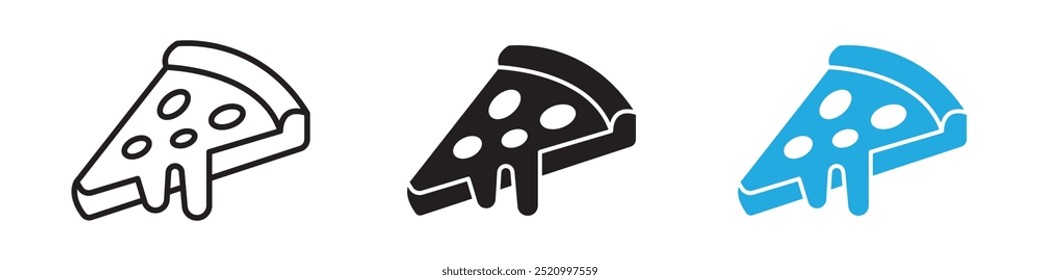 Ilustração de linha fina do ícone da fatia de pizza