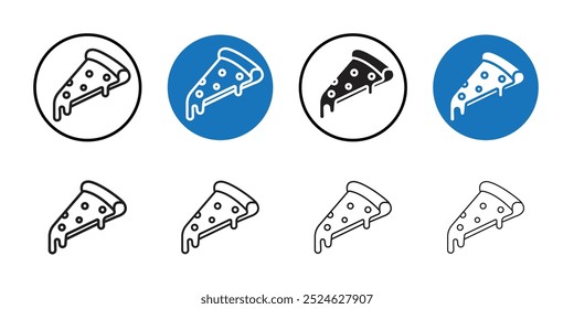 Pizza slice icon Thin line art collection