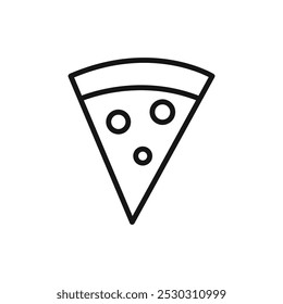 Pizza ícone da fatia Arte em linha fina isolada