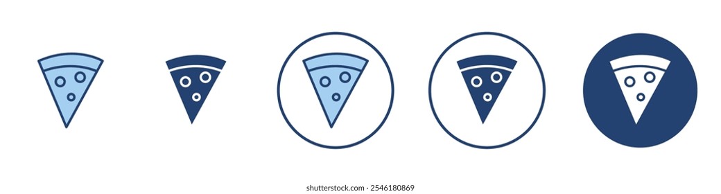 Icono de rebanada de pizza Arte de línea delgada aislado