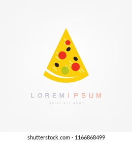 Pizza slice icon vector